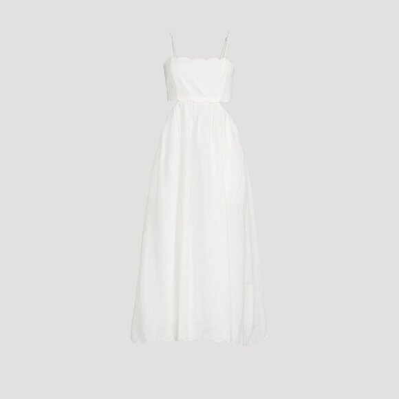 NEW Zimmerman Ivory Jude Scallop Midi Dress Size 6 - 41308 - Picture 2 of 16